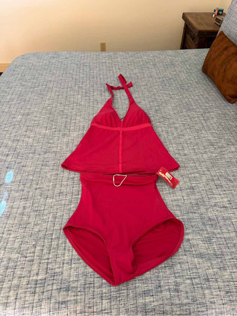 SPANX Raspberry Pink Halter Tankini-Style set.